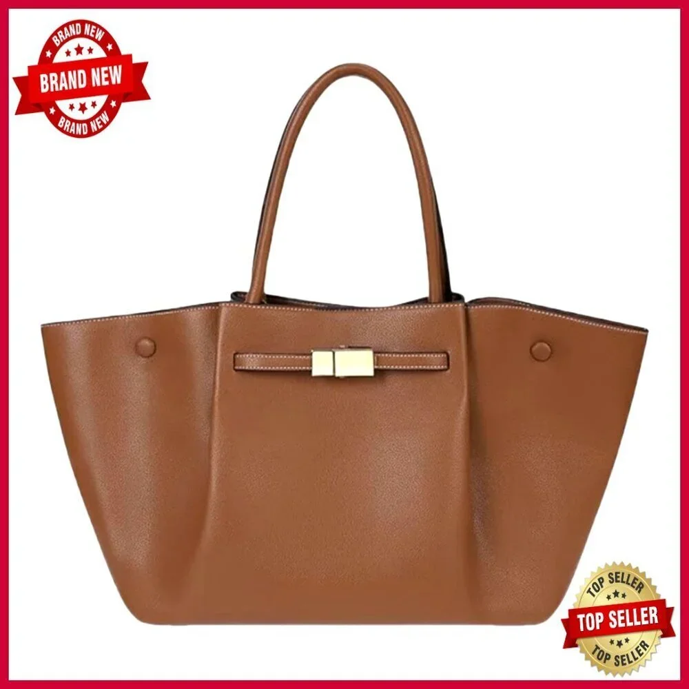 Large Vegan Leather Tote Bag Top Handle Shoulder Purse Daily Use